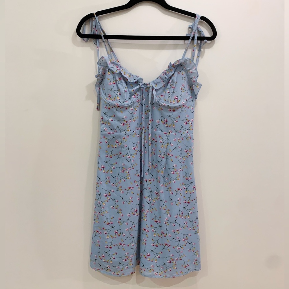 Mendocino Blue Floral Mini Dress